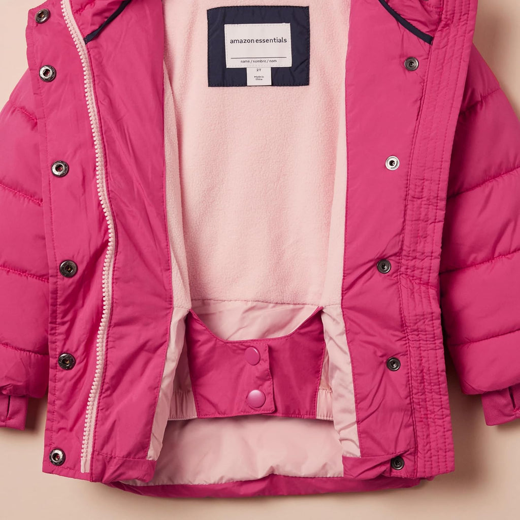 Girls and Toddlers' Heavyweight Hooded Puffer Coat, Water-Resistant