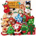 Christmas Sewing Kit for Kids Beginners, 12-in-1 Sew Your Own Felt Christmas Ornaments Craft Kit for Kids Girls &