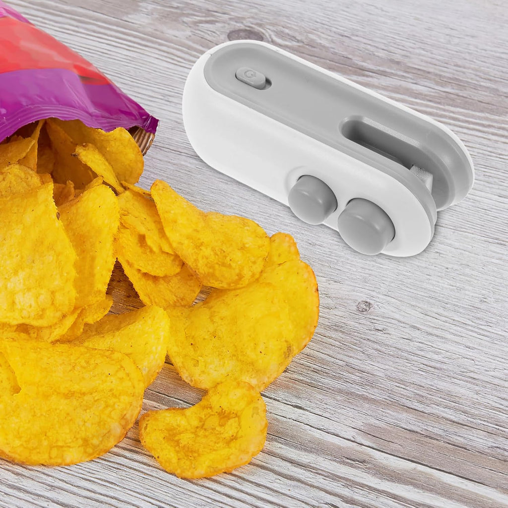 Portable Handheld Mini Heat Sealer Machine for Chip Bags, White