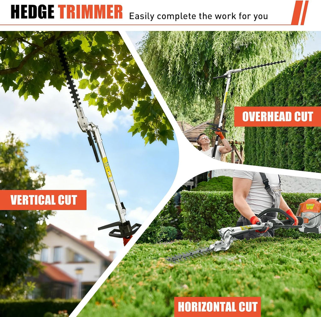 52cc 3 in 1 Multi Functional Trimming Tools, 2-Stroke Brush Cutter Gas Powered,Gas Weed Eater Trimmer with 3