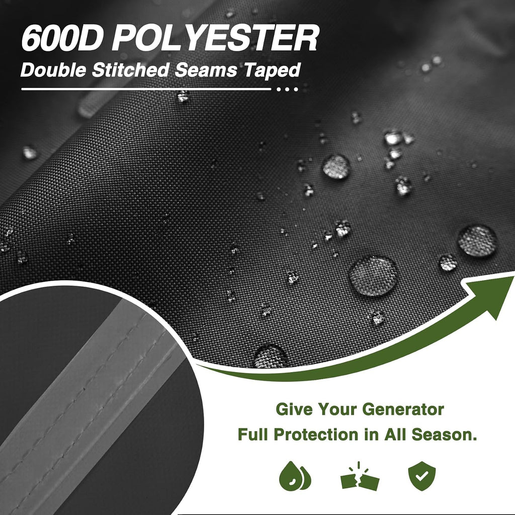 Waterproof Universal Generator Cover 32 x 24 x 24 inch - for Most Generators 5000-10000 Watt, Black
