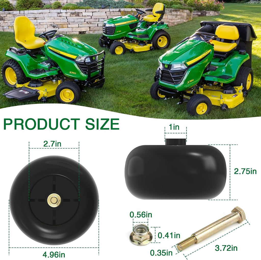 Mower Deck Wheels Fit for Craftsman Husq Cub JD Lawn Mower Tractor Replace for 753-04856A Deck Rollers Gauge Wheel for 54" 48" Deck 4 Set