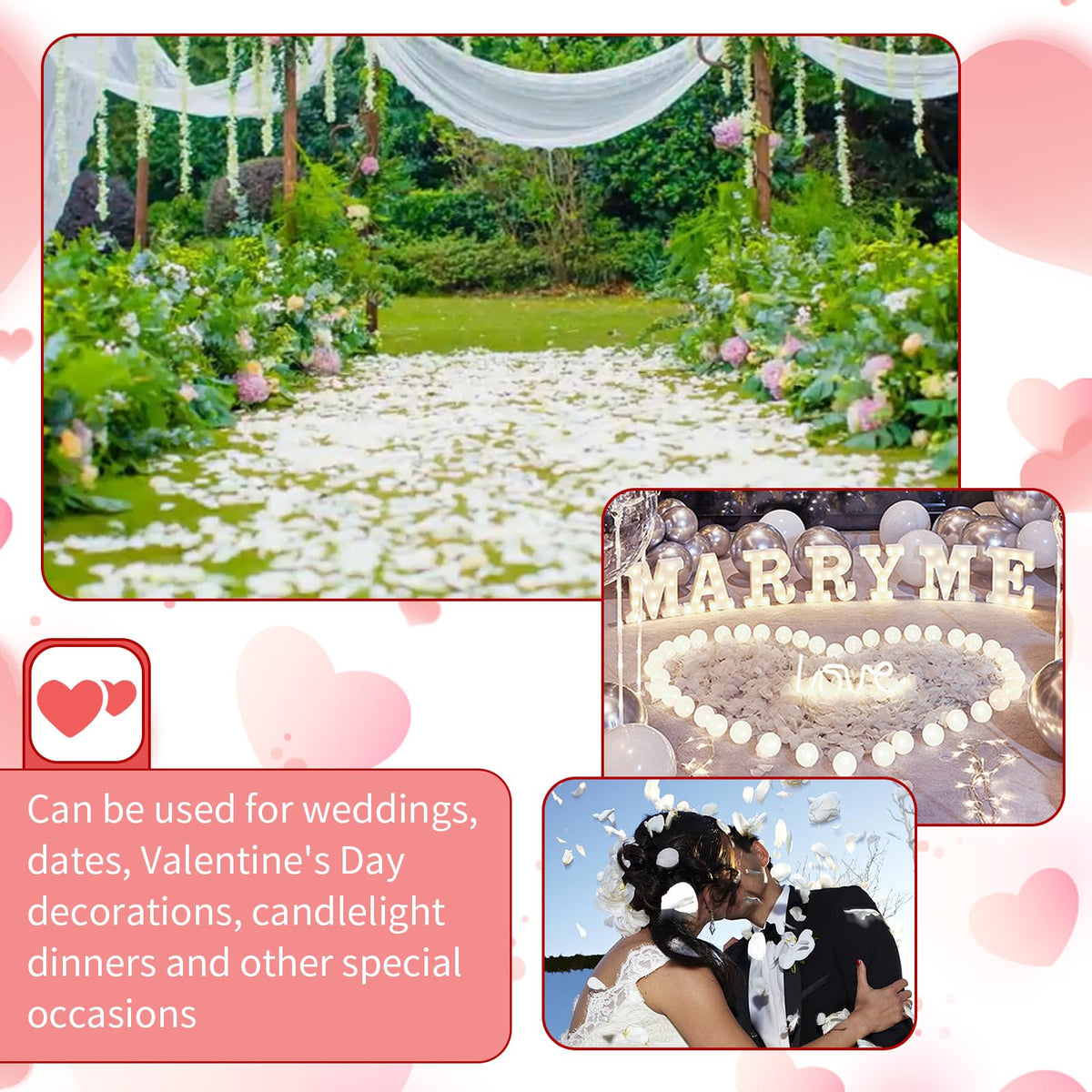 3300 PCS Artificial Fake Rose Petals(White)