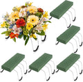 6 Pack Headstone Flower Saddle with Floral Foam 17 x 12 Inch Gravestone Saddle Cemetery Flower Holder Outdoor Wire