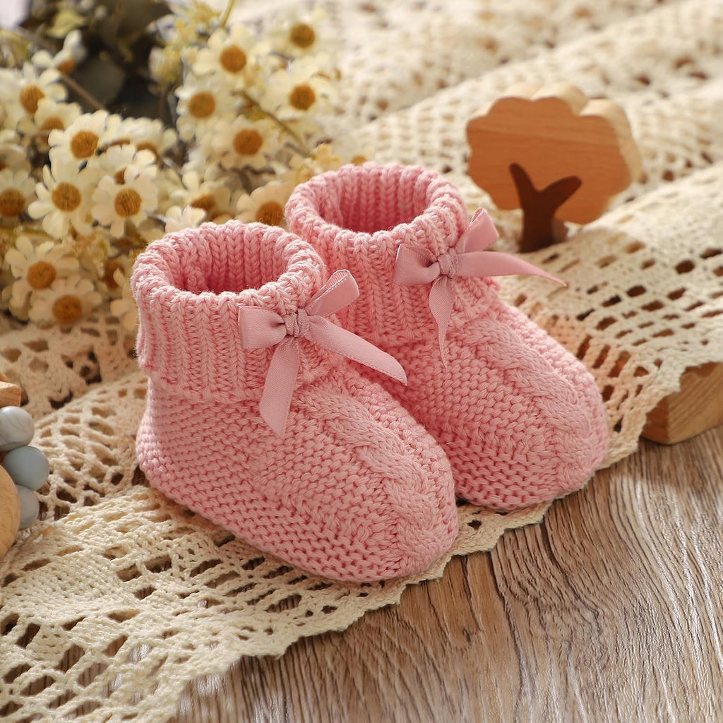 Baby Booties Newborn 100% Cotton Cozy Knit First Shoes