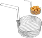 Deep Fryer Basket 2L Stainless Steel Round Fry Strainer with Handle