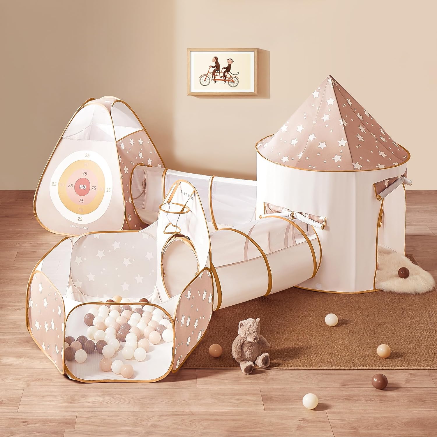 5-Piece Play Tunnel & Ball Pit, Pop-Up Indoor Tent for Toddlers | Foldable Outdoor Playhouse With Carry Bag