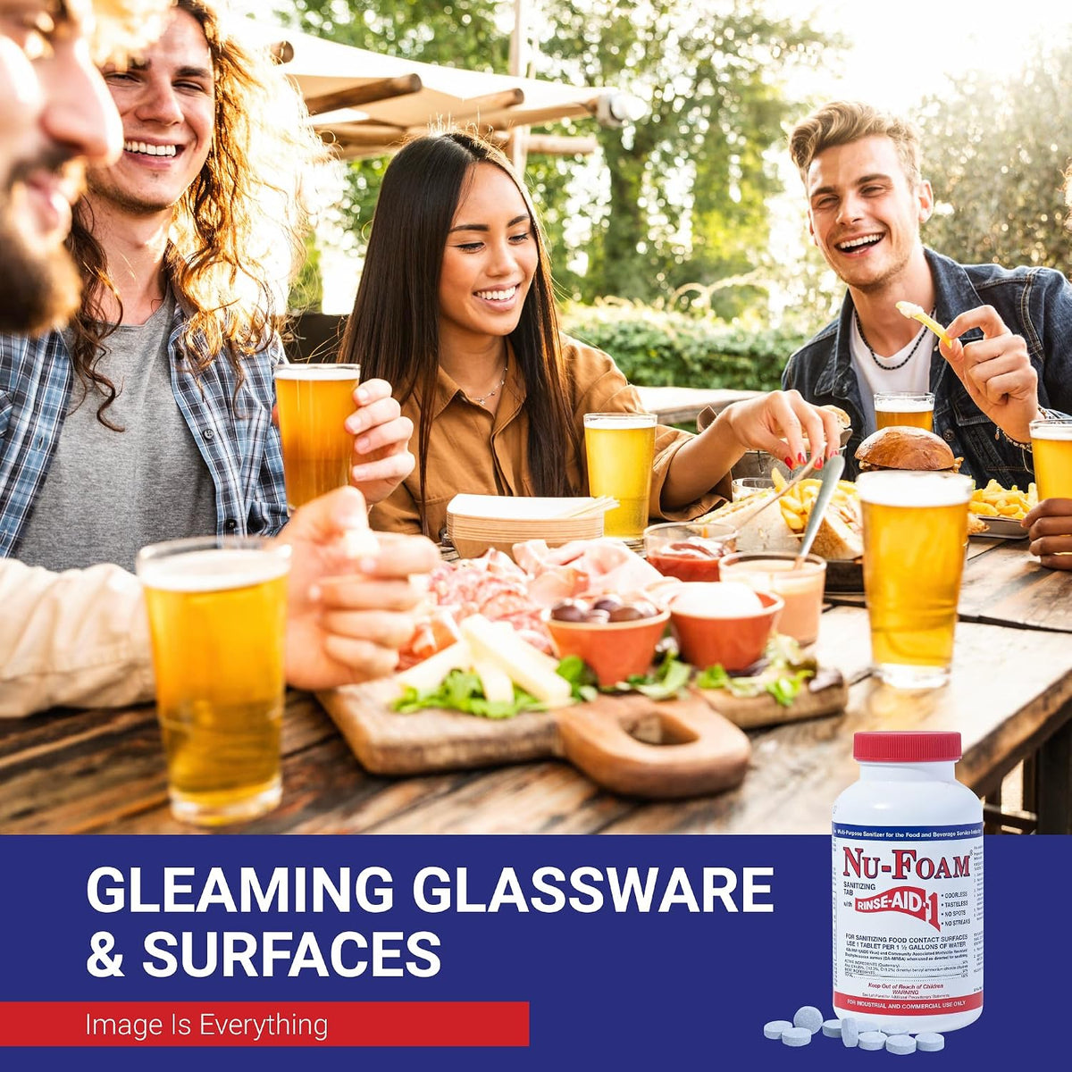 Sanitizing Tablets for Bar Glassware – EPA Approved Rinse Aid Sanitizer, 100 Tablets (600 Quarts) – Streak-Free, No