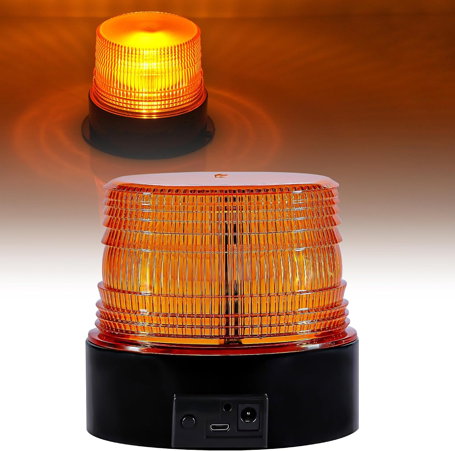 Magnetic Cordless Beacon Light,Amber Rechargeable Strobe Lights for Trucks,Portable Flashing Emergency Safety Warning