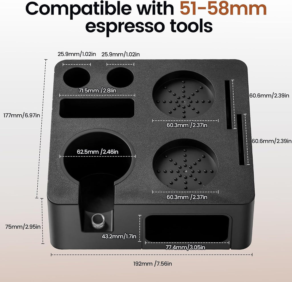 Espresso Accessories Kit with Station,54mm Compact Espresso Tamper Set,Espresso Tamper, Distributor, Bottomless