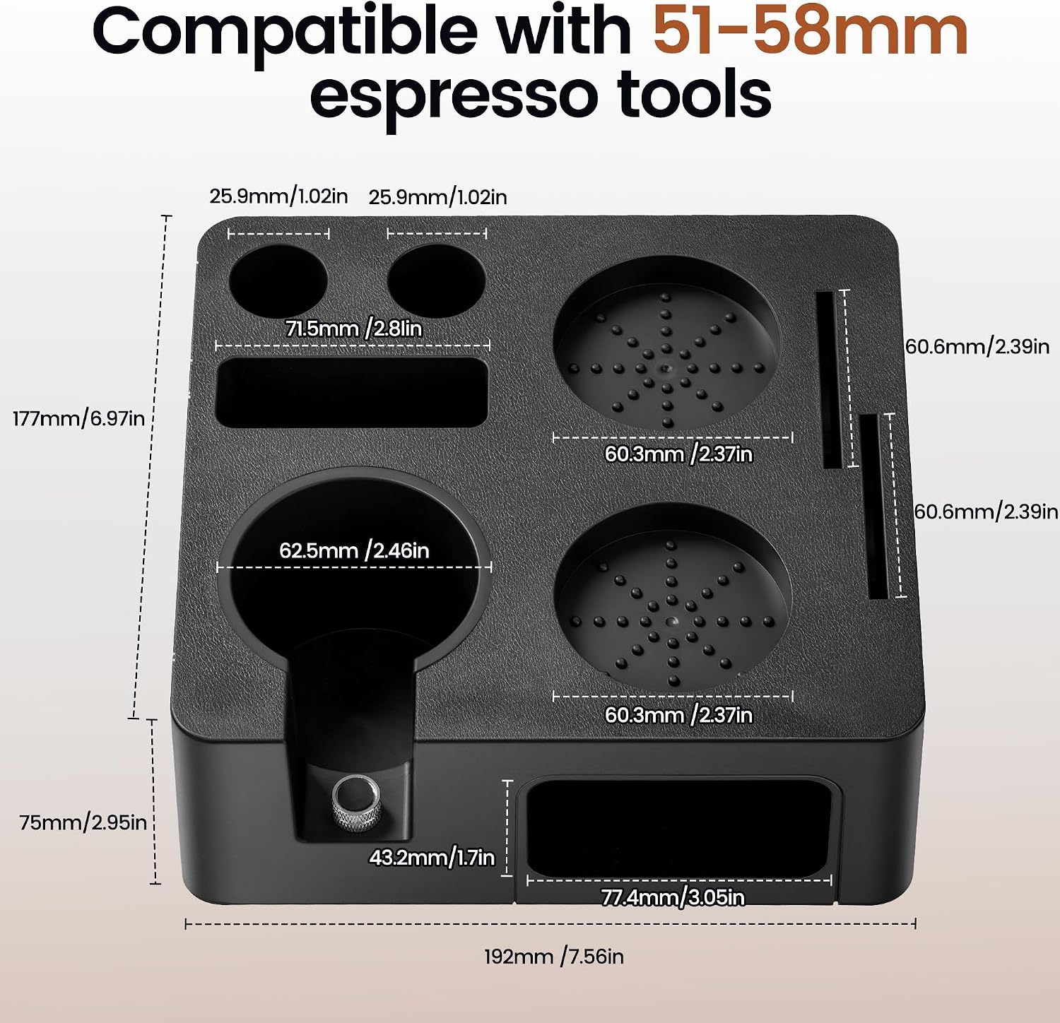 Espresso Accessories Kit with Station,54mm Compact Espresso Tamper Set,Espresso Tamper, Distributor, Bottomless