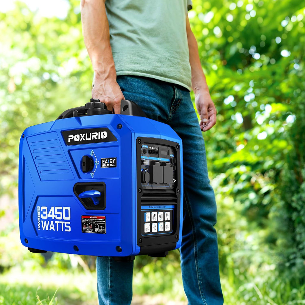 3450-Watt Portable Inverter Generator for Camping & RV, 1.6 Gallon Gas Tank for 8.3 Hours Use, 120V Gas Powered