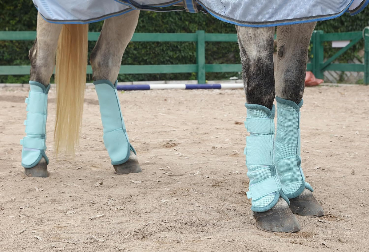 Horse Fly Boots Set of 4 Non Slip Breathable Mesh Leg Protection