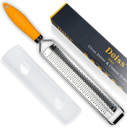 PRO Lemon Zester & Heavy Duty Cheese Grater & Vegetable Grater - Parmesan Cheese Lemon, Garlic, Nutmeg, Chocolate