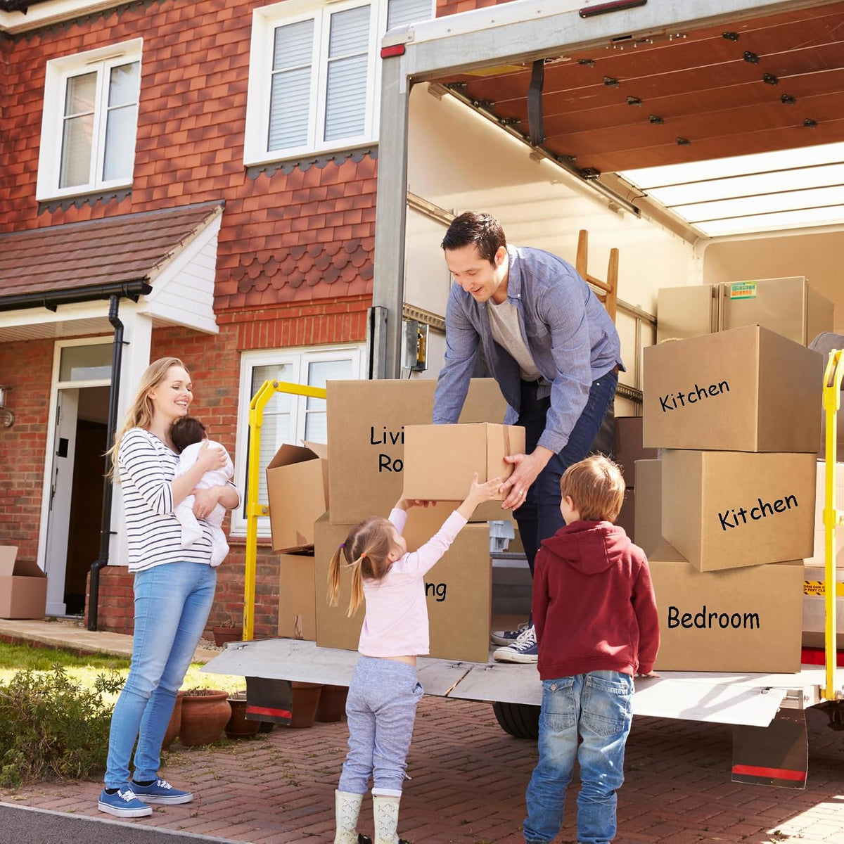 4-5 Room Moving Boxes Kit with Supplies, 58 Piece