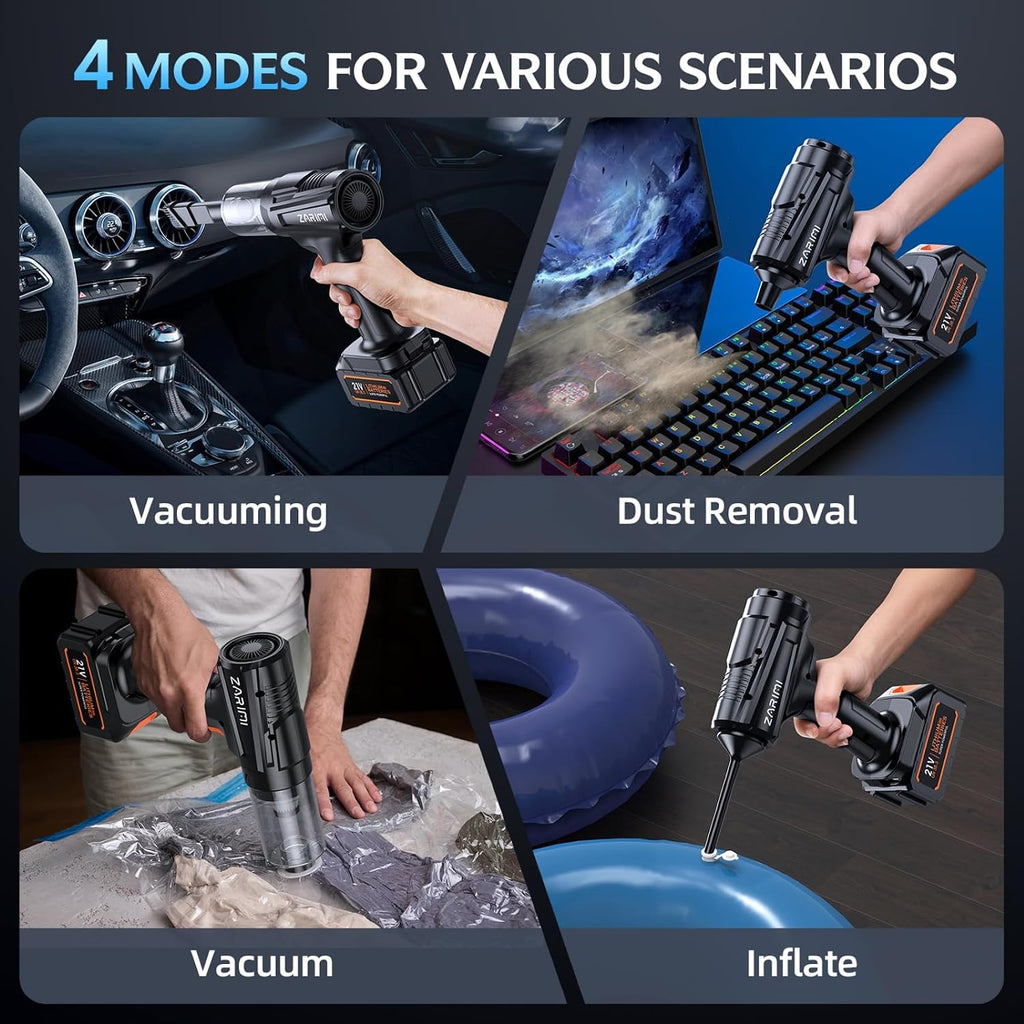 Car Vacuum Portable Cordless, 50000Pa Strong Suction Brushless Motor, Handheld Vacuum with 2 Batteries & Charger