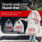 Plastic Bags with Handles | 150 Pack | White