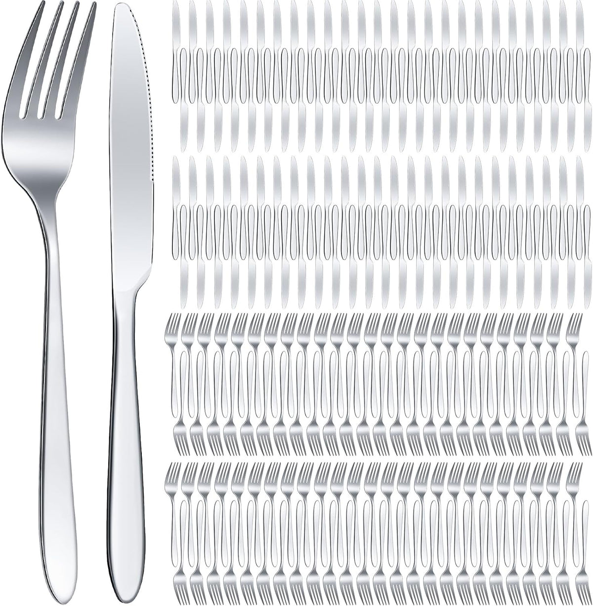 150 Fork Knife, Classic, 8.4 x 0.7 Inch,7.1 x 1 Inches, Silver