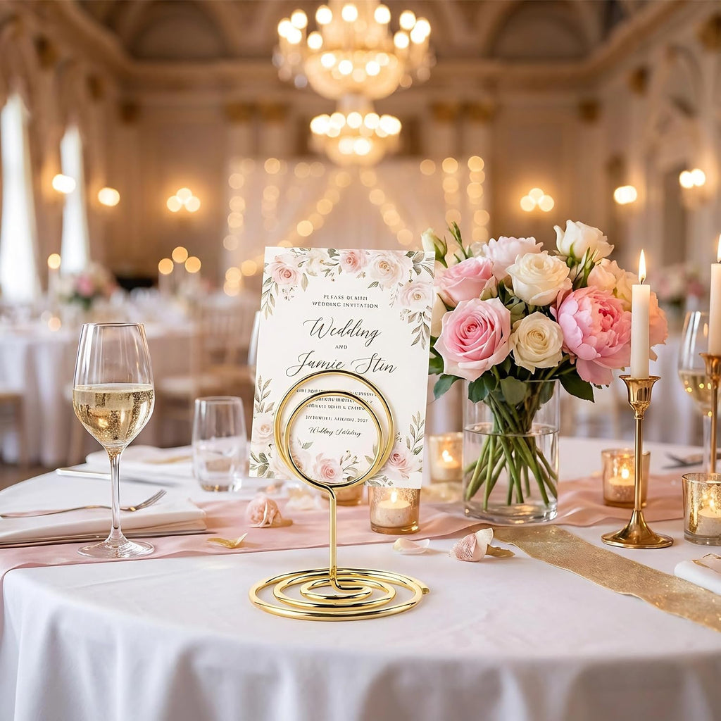 26 Pieces Gold Table Number Holders - Place Card Holders & Table Number Stands for Wedding Decor, Centerpieces for