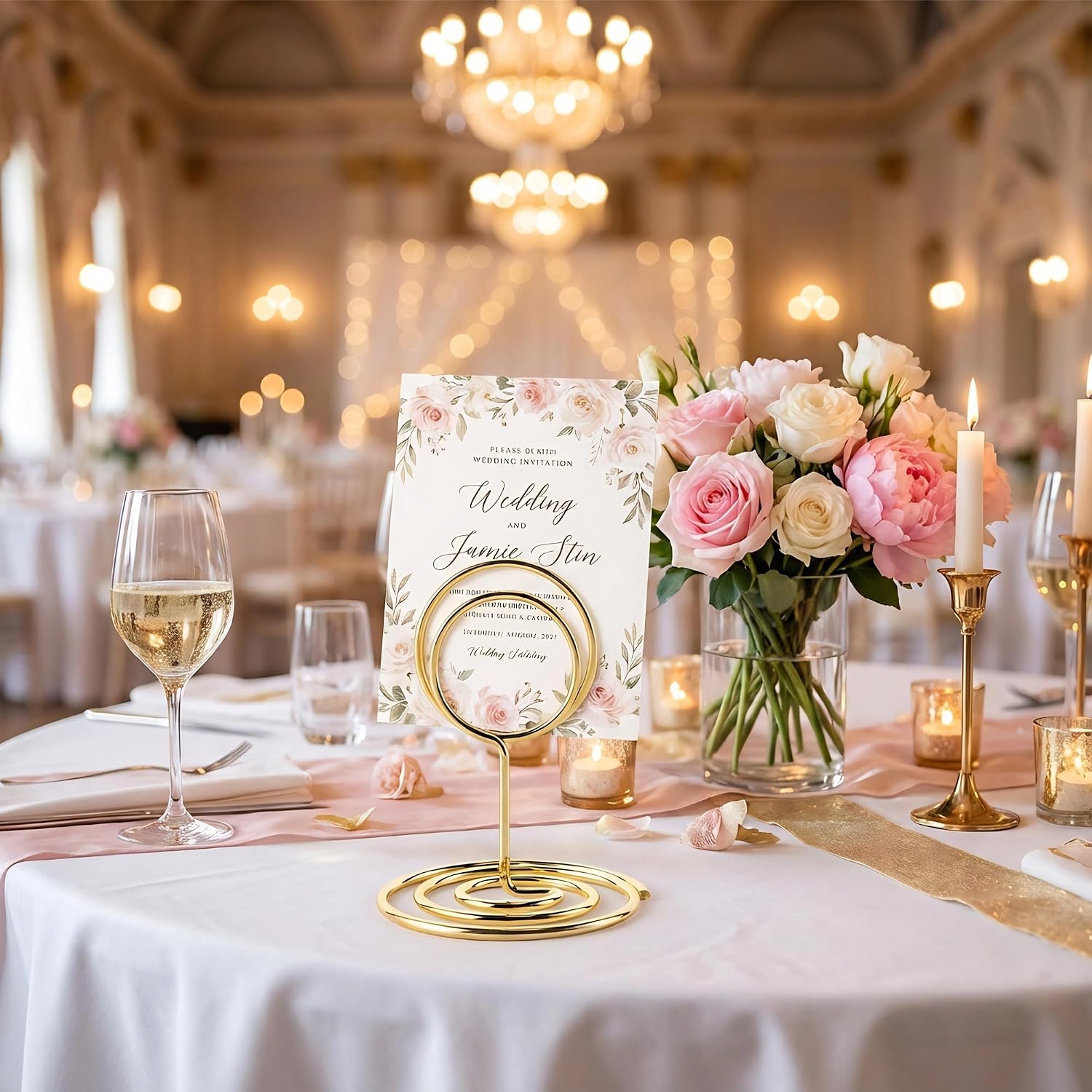 26 Pieces Gold Table Number Holders - Place Card Holders & Table Number Stands for Wedding Decor, Centerpieces for