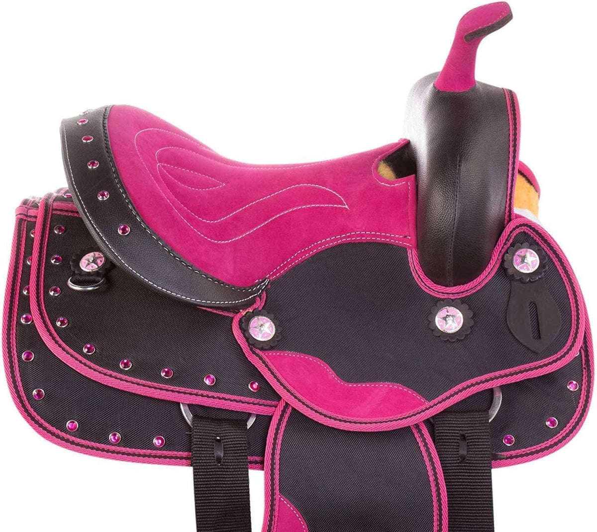 Synthetic Western Horse Saddle | 14 to 18 Inch | Comfy Horse Saddle with Tack Set | All Accessories Included |