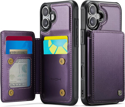for iPhone 17 Wallet Case with Card Holder, RFID Blocking Credit Slots Kickstand Shockproof Phone Cover Fit for
