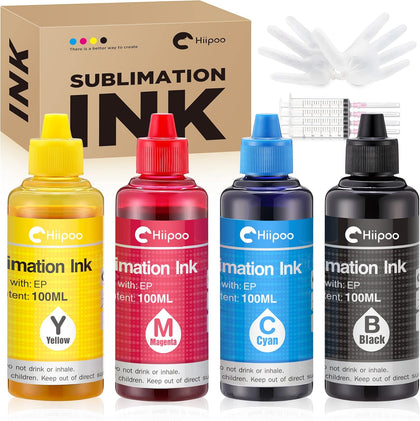 Sublimation Ink Refilled Bottles Work with WF7710 ET2760 ET2720 ET2803 ET2800 ET15000 C88 C88+ Inkjet Printer Heat