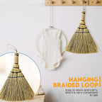 Handmade Whisk Broom, 12-Inch Stiff Sorghum, Bamboo Handle