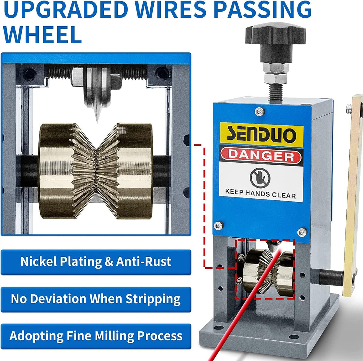 Replacement Wire Passing Wheel for SENDUO Wire Stripping Machines