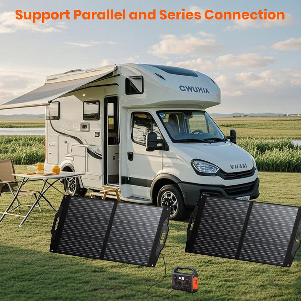 [Upgraded] FlexSolar 100W Portable Solar Panel for Power Station,Foldable Solar Charger with Adjustable