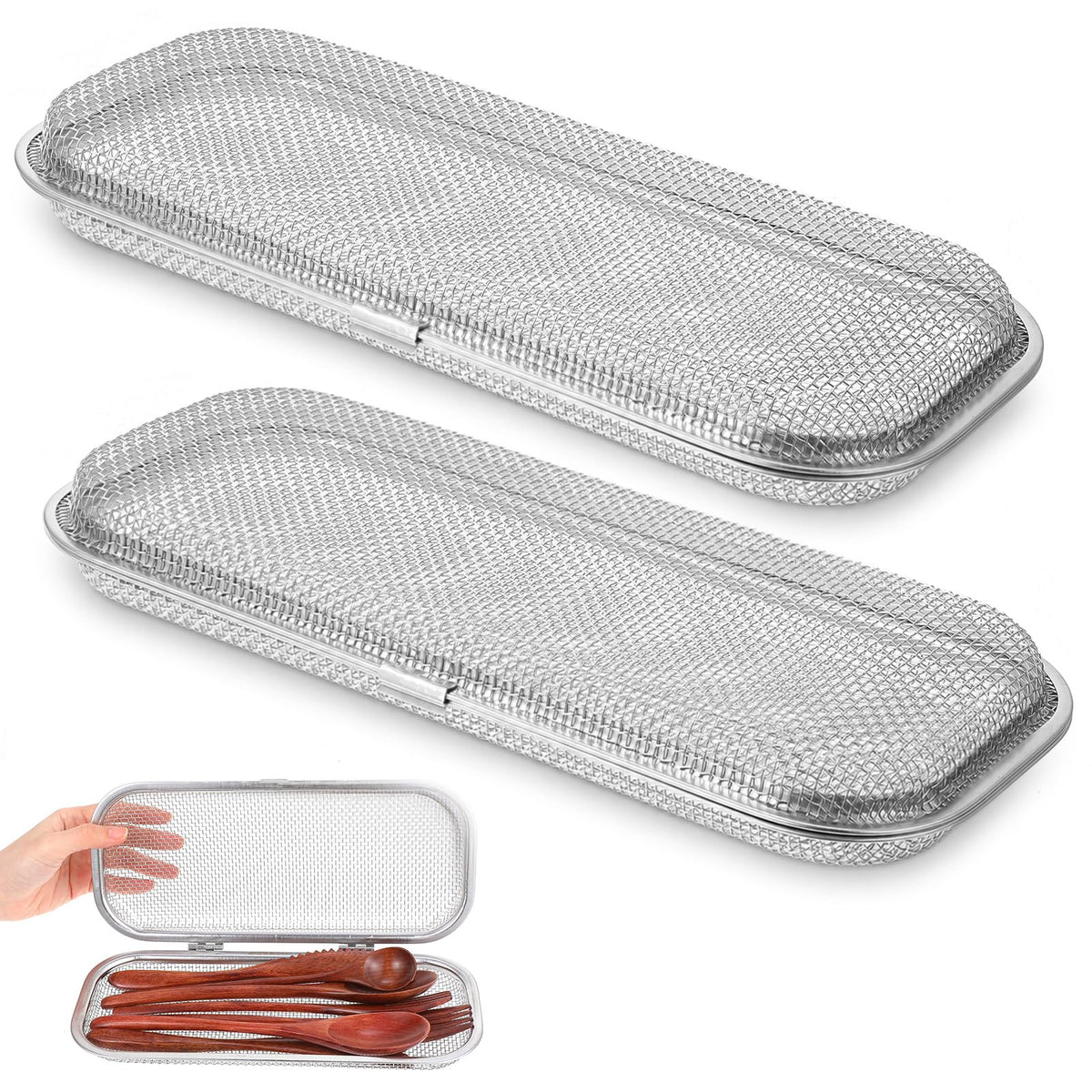2 Pcs Dishwasher Basket For Small Items, Utensil Holder for Spoons Forks