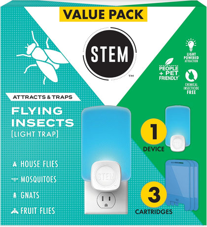Insect Trap - Indoor Fruit Fly & Gnat Pest Control for House, Home and Kitchen, Attracts & Traps Flying Bugs, Soft