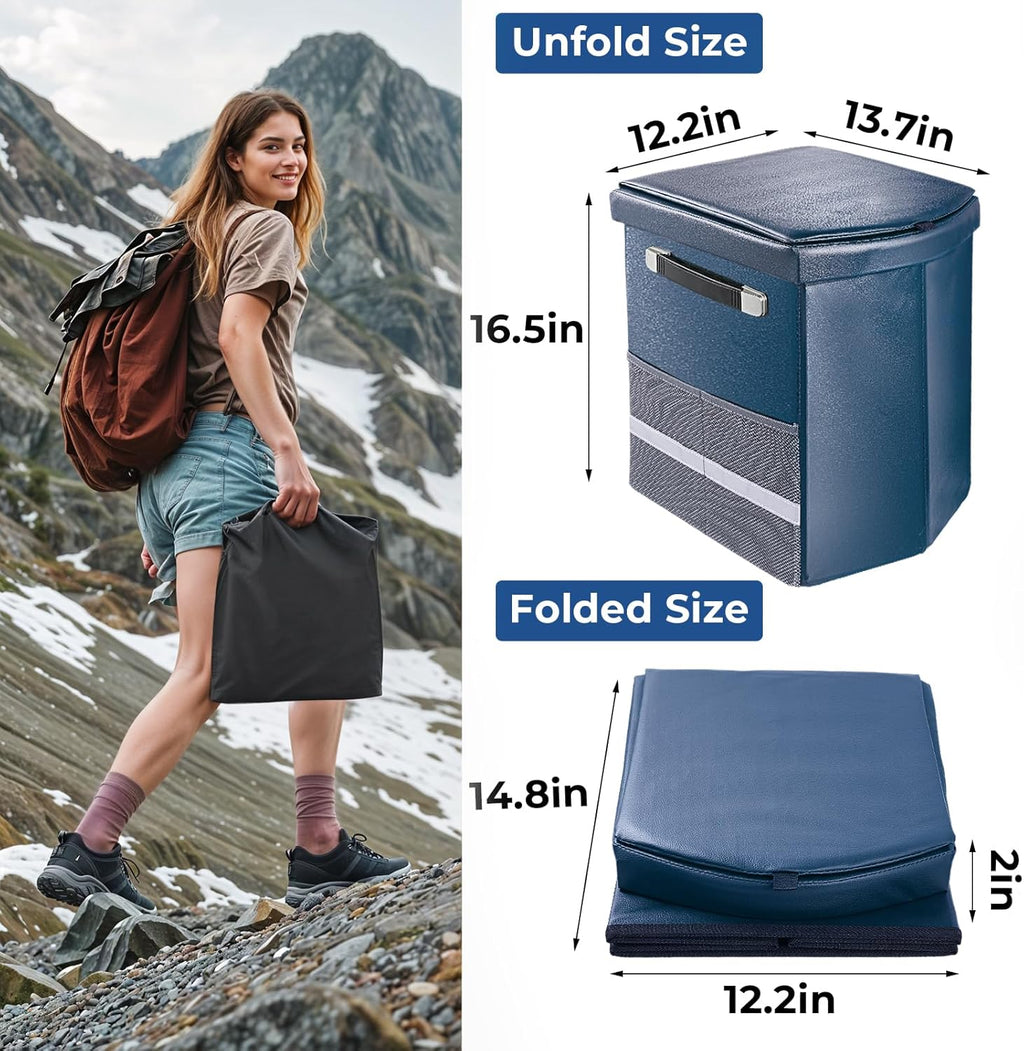 2026 Upgraded XL Portable Toilet for Adults,Tall Camping Toilet with Lid and Convenient Carry Bag, Portable Potty for