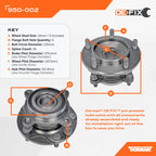 Dorman 950-002 Pre-Pressed Hub Assembly - Front Compatible with Select Toyota Models (OE FIX)