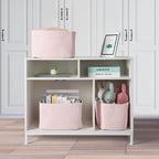 Woven Cotton Rope Storage Baskets 15x10x9.3" 3 Pack Light Pink