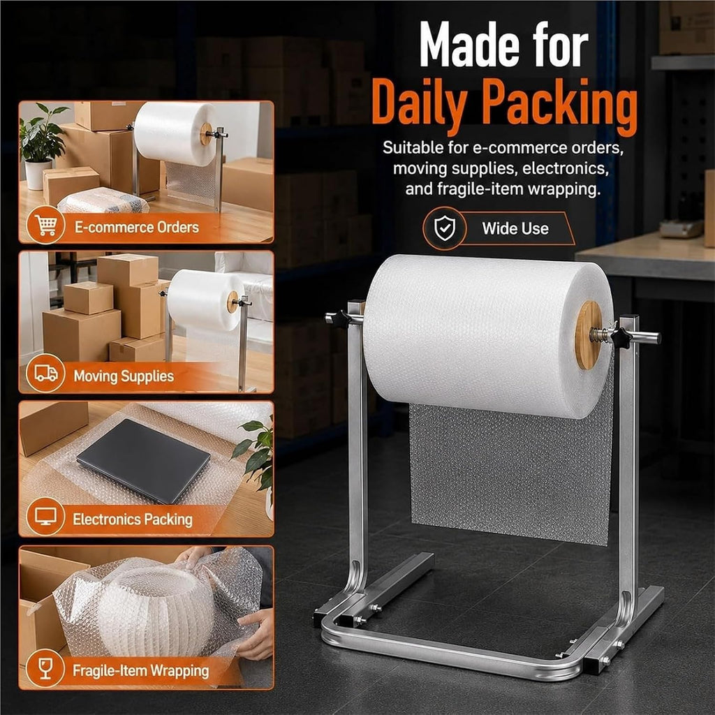 12-31inch Bubble Wrap Roll Dispenser, Bubble Cushion Foam Wrap Holder