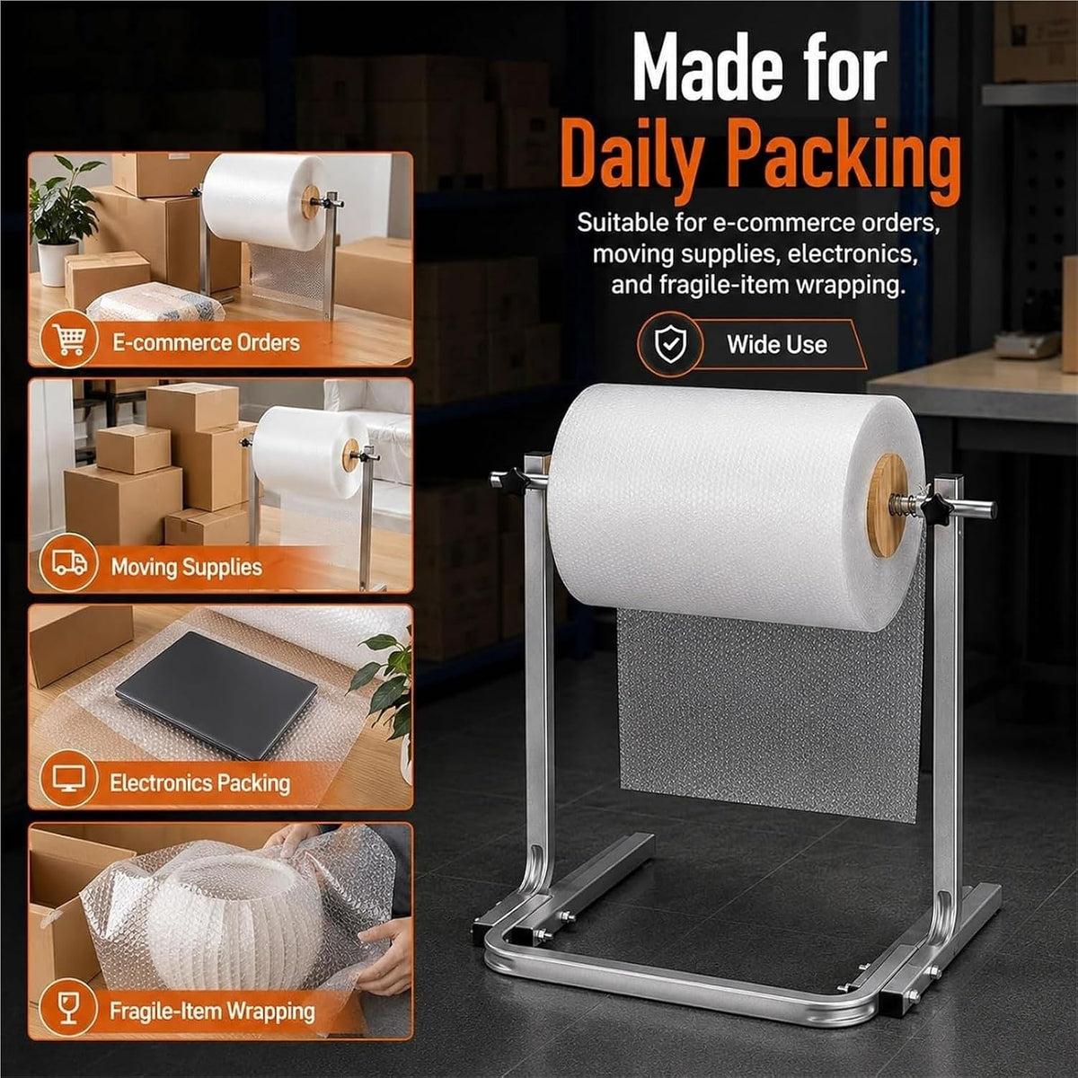 12-31inch Bubble Wrap Roll Dispenser, Bubble Cushion Foam Wrap Holder