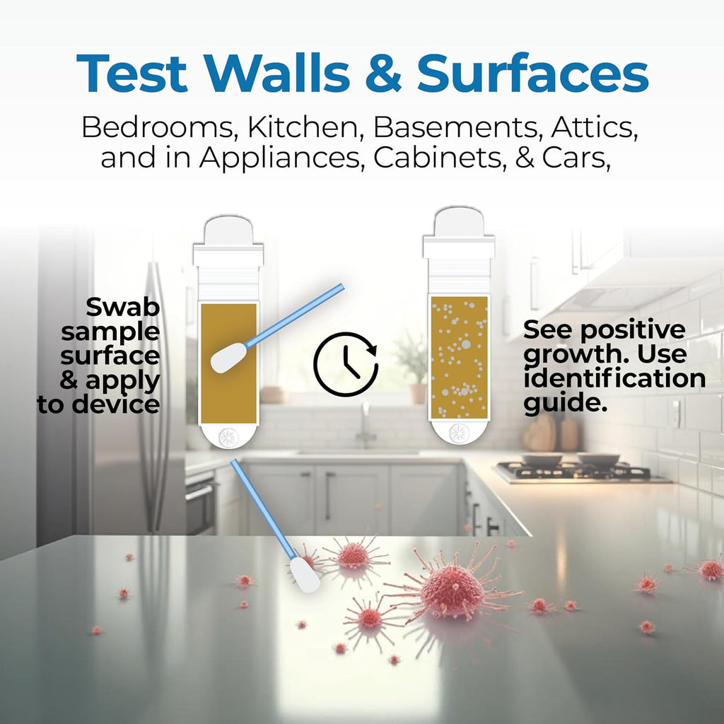 Mold Test Kit - 4 Mold + 4 Bacteria Tests for Home & HVAC