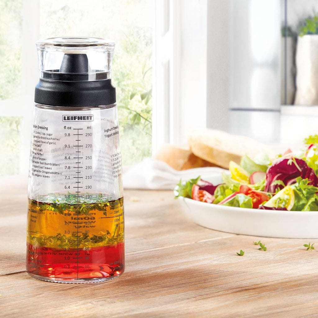 Glass Salad Dressing Bottle 10oz/300ml fill volume, Black