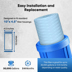 PUREPLUS 5 Micron 10 x 4.5 Whole House Water Filter for Well Water 3 Pack