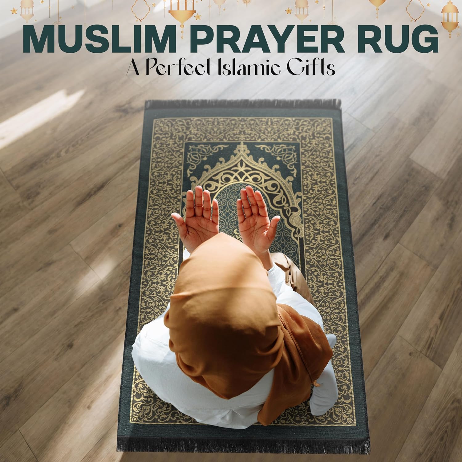 Muslim Prayer Rug with Islam Prayer Beads - Travel Prayer Mat, Islamic Gifts for Women, Portable Prayer Matt Islam