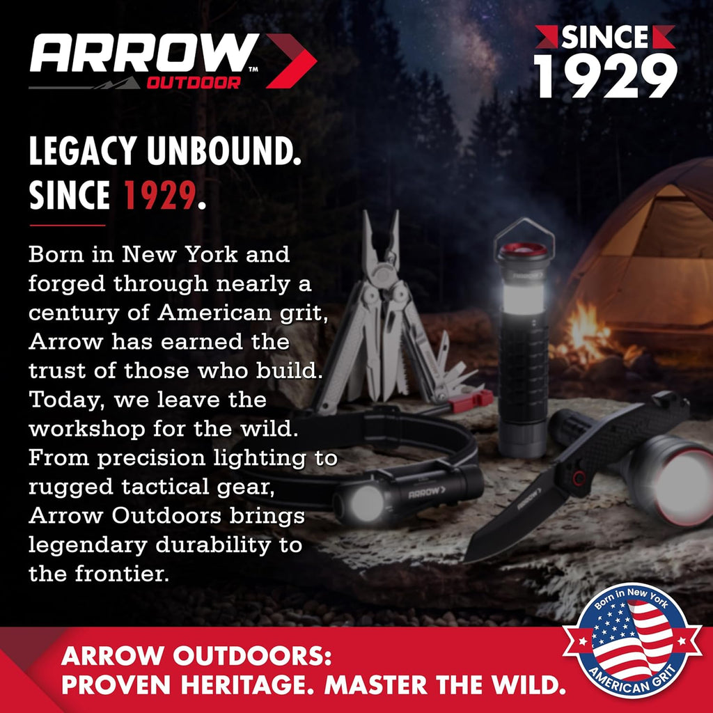 Arrow 2-in-1 Portable Camping Lantern and Flashlight with 3 Modes, USB-C Rechargeable LED Lantern with Battery