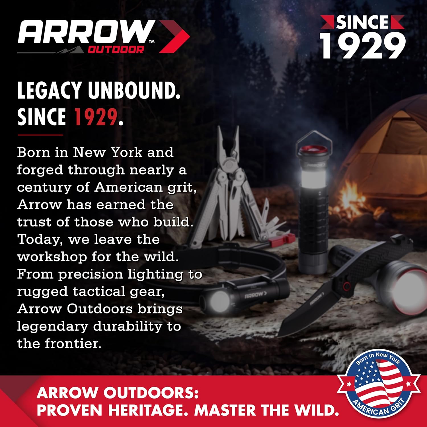 Arrow 2-in-1 Portable Camping Lantern and Flashlight with 3 Modes, USB-C Rechargeable LED Lantern with Battery