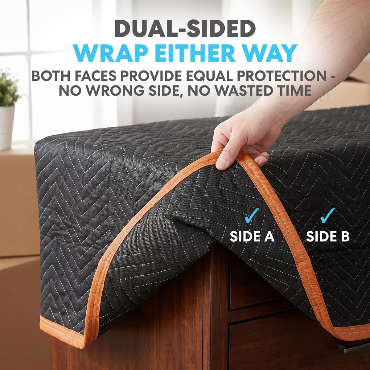 Heavy Duty Padded Moving Blankets 72" x 40" – 12 Pack – Packing Blankets, Furniture Covers for Moving