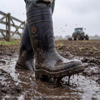 Men's Soft Toe PVC Rain Work Boots, Waterproof Knee-High Pull-On