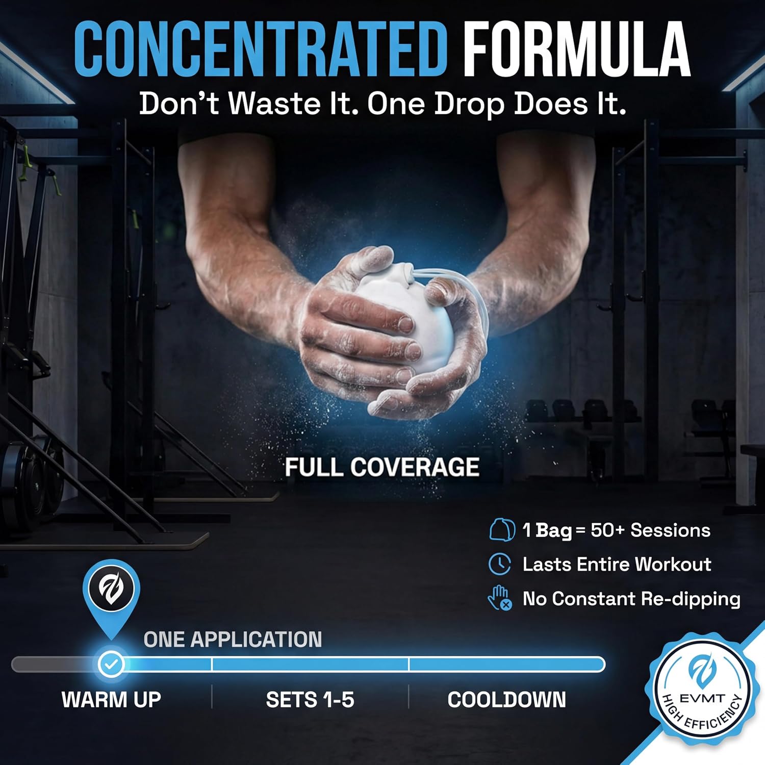 Liquid Chalk, Mess Free Gym Chalk for Weightlifting, Gymnastics, Rock Climbing, Dancing. Sweat Resistant and Long