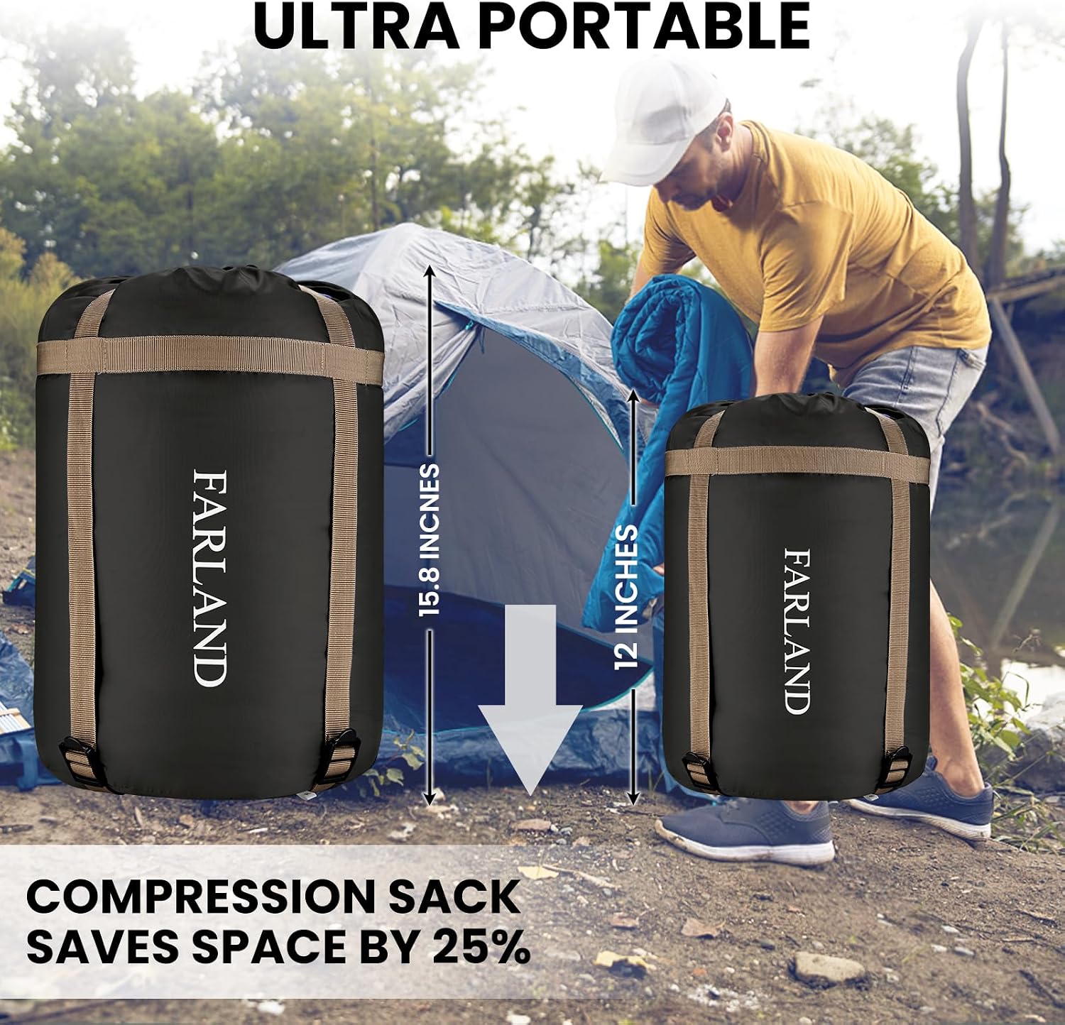 Sleeping Bags for Adults, 3-4 Season, Lightweight, Camping | Camping, Water-resistant,Compression sack, Breathable