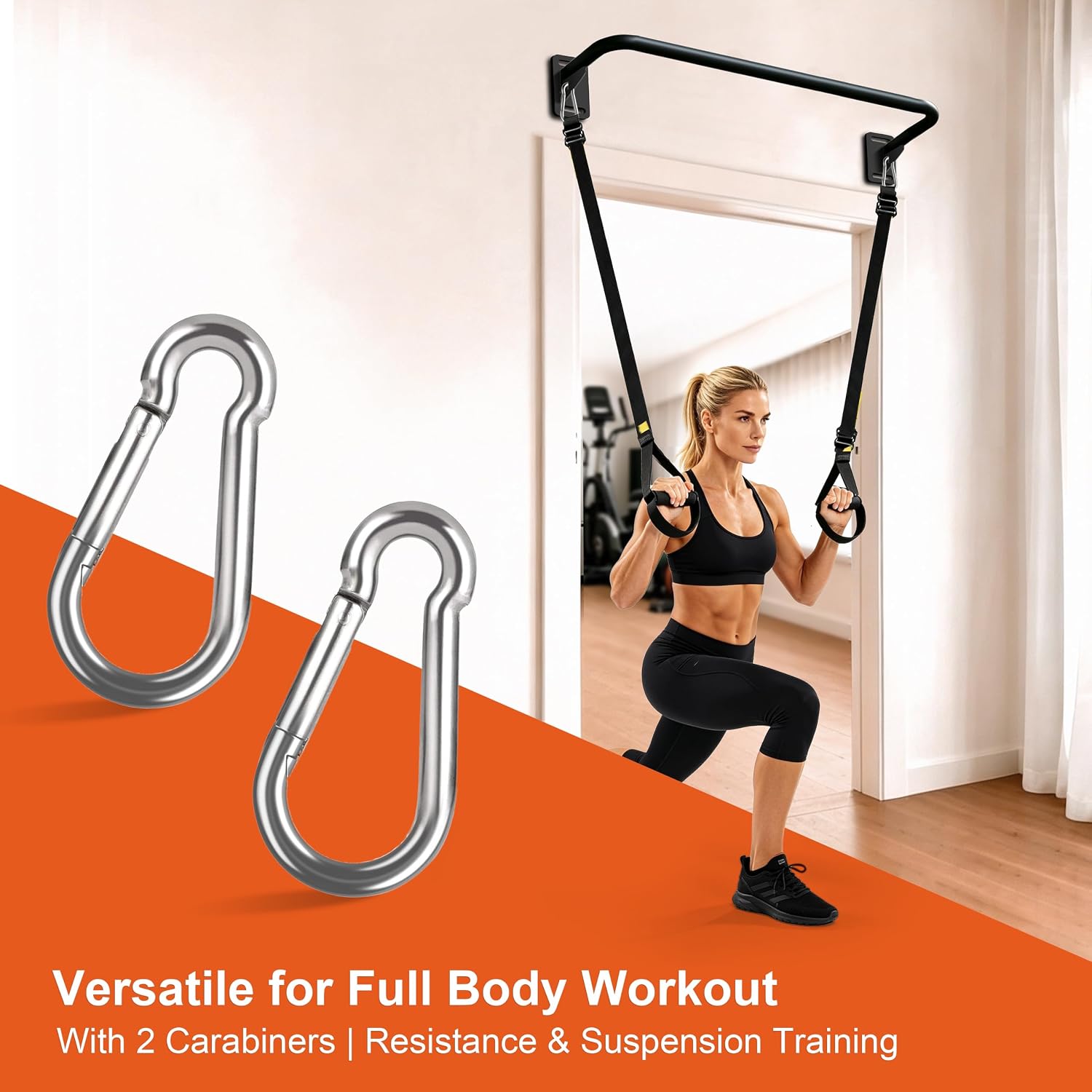 Wall Mount Pull Up Bar, Heavy Duty Alloy Steel Hanging Bar for Exercise, Multi-Functional Doorway Pull Up Bar for