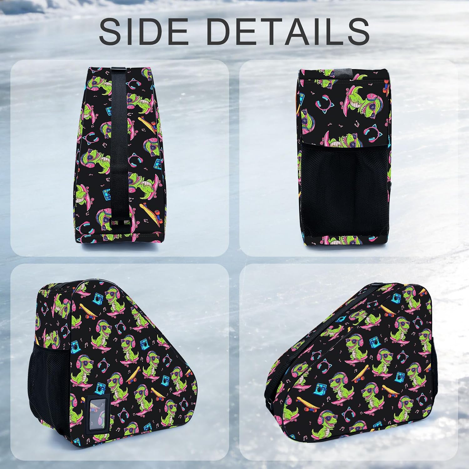 Camo Print Skate Bag For Ice Roller Inline Skates With Adjustable Shoulder Strap Fit Women Men Adults