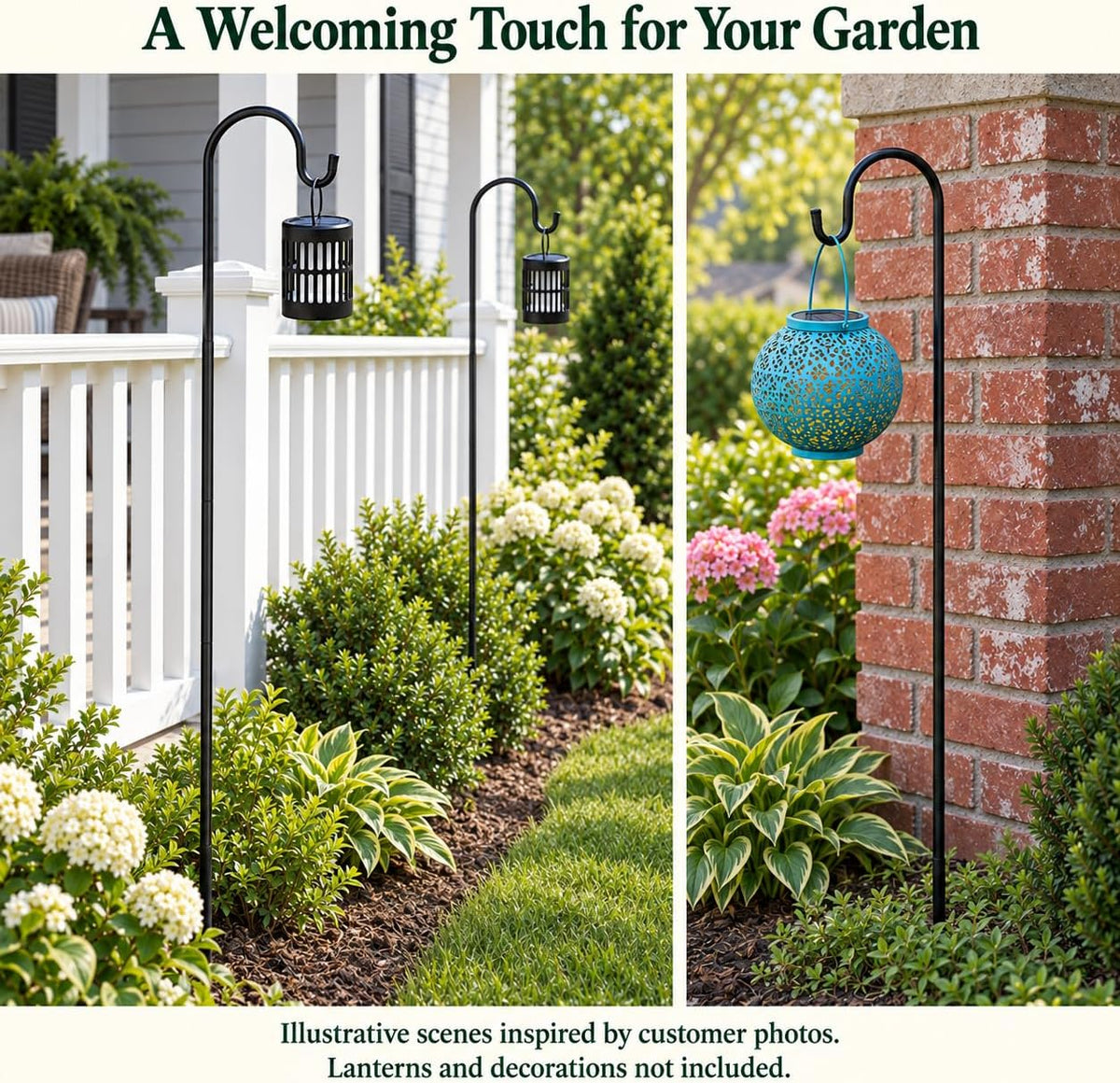 Shepherd-Hooks 60" Adjustable for Bird-Feeder Lantern Plant-Hook Garden-Stake - Plant Stand Hanger for Outdoor Flower